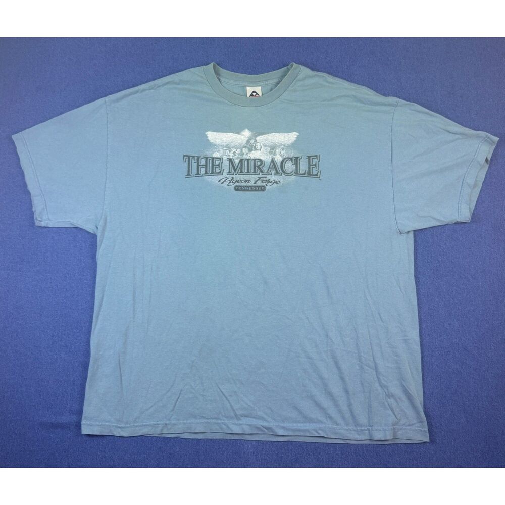 VTG The Miracle Pigeon Forge Tennessee 3XL T Shirt Faded Blue Tourist Tee